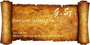 Gerics Szibilla névjegykártya